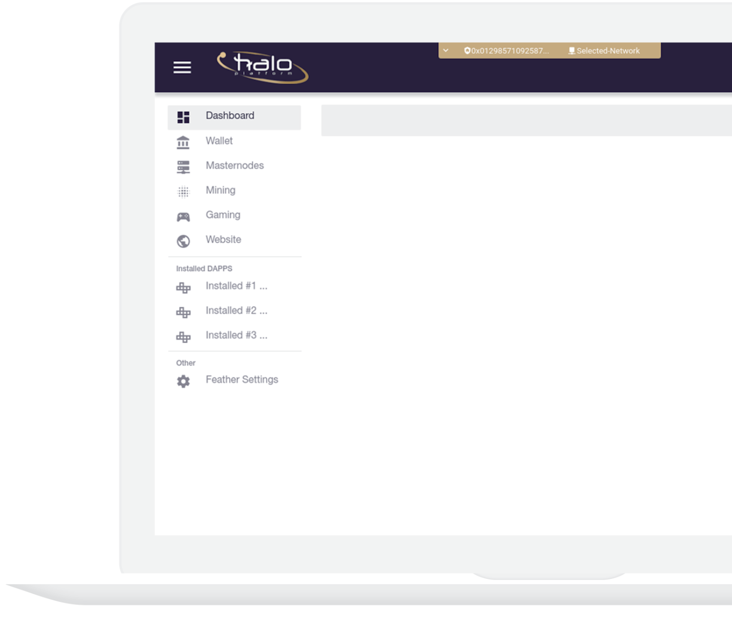 screenshot of the halo platform